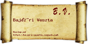 Bajári Veszta névjegykártya